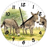 29 cm Glass Donkey Wall Clock � Made in France � Cbkr�ation