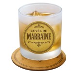 Frosted glass �Godmother� with matching coaster by Cbkr�ation