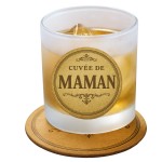 Frosted glass �Maman� with matching coaster by Cbkr�ation