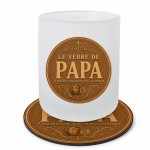 Dad Glass 280 ml with Matching Coaster � Original Gift for Dad