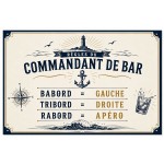 Vintage Commandant de Bar Metal Sign 30.5 x 20 cm