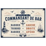 Vintage Commandant de Bar Metal Sign 30.5 x 20 cm