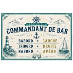Vintage Commandant de Bar Metal Sign 30.5 x 20 cm