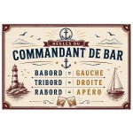 Vintage Commandant de Bar Metal Sign 30.5 x 20 cm