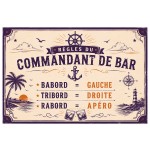 Vintage Commandant de Bar Metal Sign 30.5 x 20 cm