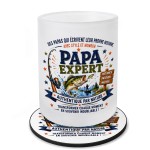 Fishing Expert Dad Glass 280 ml with Matching Coaster