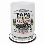 Papa Rider Legend Glass with Matching Coaster 280 ml