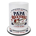 Rock'n'Roll Dad Glass with Matching Coaster 280 ml