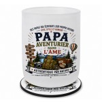 Dad Adventurer at Heart Glass with Matching Coaster