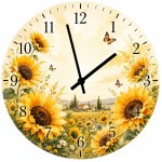 Sunflower Field Glass Wall Clock 29 cm - Cbkr�ation