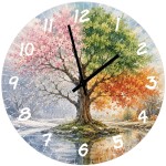 Four Seasons Tree Glass Wall Clock 29 cm - Cbkr�ation