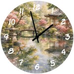 Japanese Garden Glass Wall Clock 29 cm - Cbkr�ation
