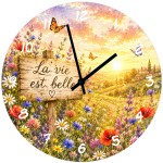 Life is Beautiful Wildflower Wall Clock 29 cm