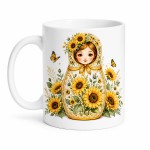 Russian Doll Sunflower Mug 350 ml Ceramic Mug