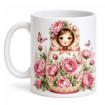 Russian Doll Peony Mug 350 ml Ceramic Mug