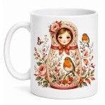 Russian doll robin autumn mug 350 ml