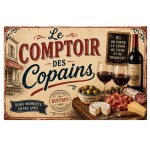 Vintage Friends Wine Bar Metal Sign French Bistro Decor