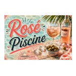 Ros� by the Pool Metal Sign Summer Bar Decor