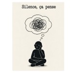 Funny Metal Sign Silence Thinking in Progress Office Decor