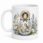 Russian doll blue tit mug 350 ml