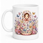 Russian doll butterfly mug 350 ml