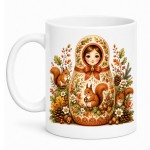 Russian doll squirrel mug 350 ml