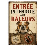 Funny Bulldog Metal Wall Sign No Grumblers Allowed Vintage Decor