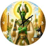 Ancient Egyptian Osiris Glass Wall Clock 29 cm