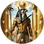 Horus Glass Wall Clock 29 cm Ancient Egyptian Decor