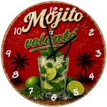 Mojito Glass Wall Clock 29 cm Vintage Cocktail Bar Decor