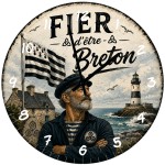 Breton Glass Wall Clock 29 cm - Proud to Be Breton