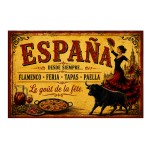 Espa�a Metal Sign Flamenco Tapas Vintage Decor 30 x 20 cm
