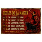 Spanish House Rules Metal Sign Funny Vintage Decor 30 x 20 cm