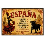 Espa�a Metal Sign Spanish Flamenco Vintage Decor 30 x 20 cm