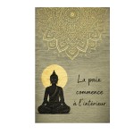 Zen Buddha Metal Wall Plaque Mandala Quote 30 x 20 cm