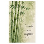 Zen Bamboo Metal Wall Plaque Inspirational Quote 30 x 20 cm