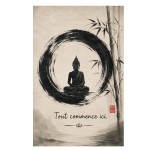 Buddha Metal Sign French Quote Zen Wall Decor 30 x 20 cm