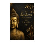 Golden Buddha metal sign 30 � 20 cm black and gold zen decor