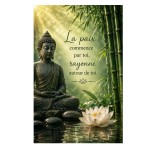 Buddha meditation metal sign 30 � 20 cm peaceful quote