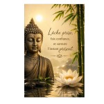 Zen Buddha Metal Wall Plaque Inspirational Quote 30 x 20 cm
