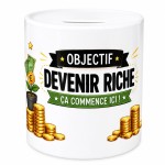 Funny Ceramic Money Box Get Rich Savings Fund Gift