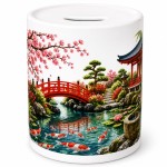 Ceramic Koi Money Box Japanese Garden Design Gift