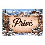 Private Sign 20 x 15 cm Aluminium Alpine Chalet Ski Decor