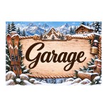 Garage Sign 20 x 15 cm Aluminium Alpine Mountain Chalet Decor