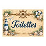 Toilet Sign 20 x 15 cm Nautical Aluminium Coastal Door Decor