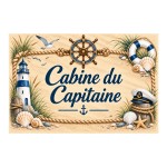 Captain's Cabin Sign 20 x 15 cm Nautical Aluminium Wall Decor