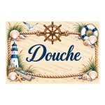 Shower Sign 20 x 15 cm Aluminium Coastal Seaside Door Decor