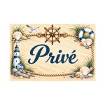 Private Sign 20 x 15 cm Aluminium Coastal Lighthouse Beach Decor