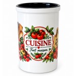 Ceramic Kitchen Utensil Holder Tomato and Basil Design 13 cm