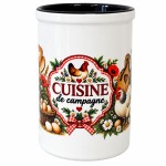 Ceramic Kitchen Utensil Holder Country Hen Design 13 cm